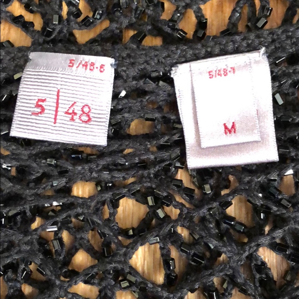 Silk Beaded Fish Net Top size M - Picture 7 of 8